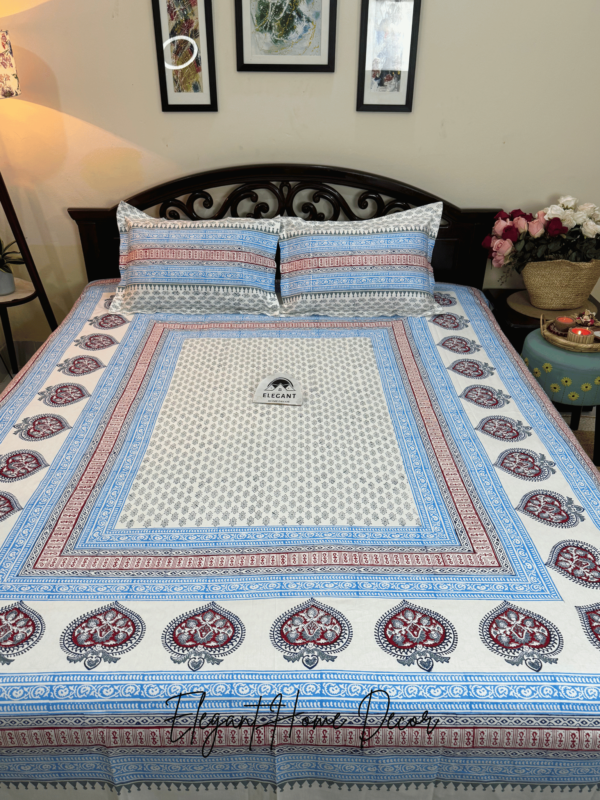 hand block Jaipuri bedsheet