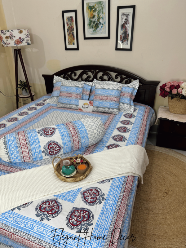 hand block Jaipuri bedsheet