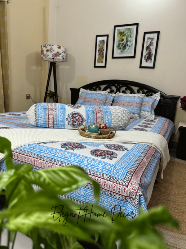 hand block Jaipuri bedsheet